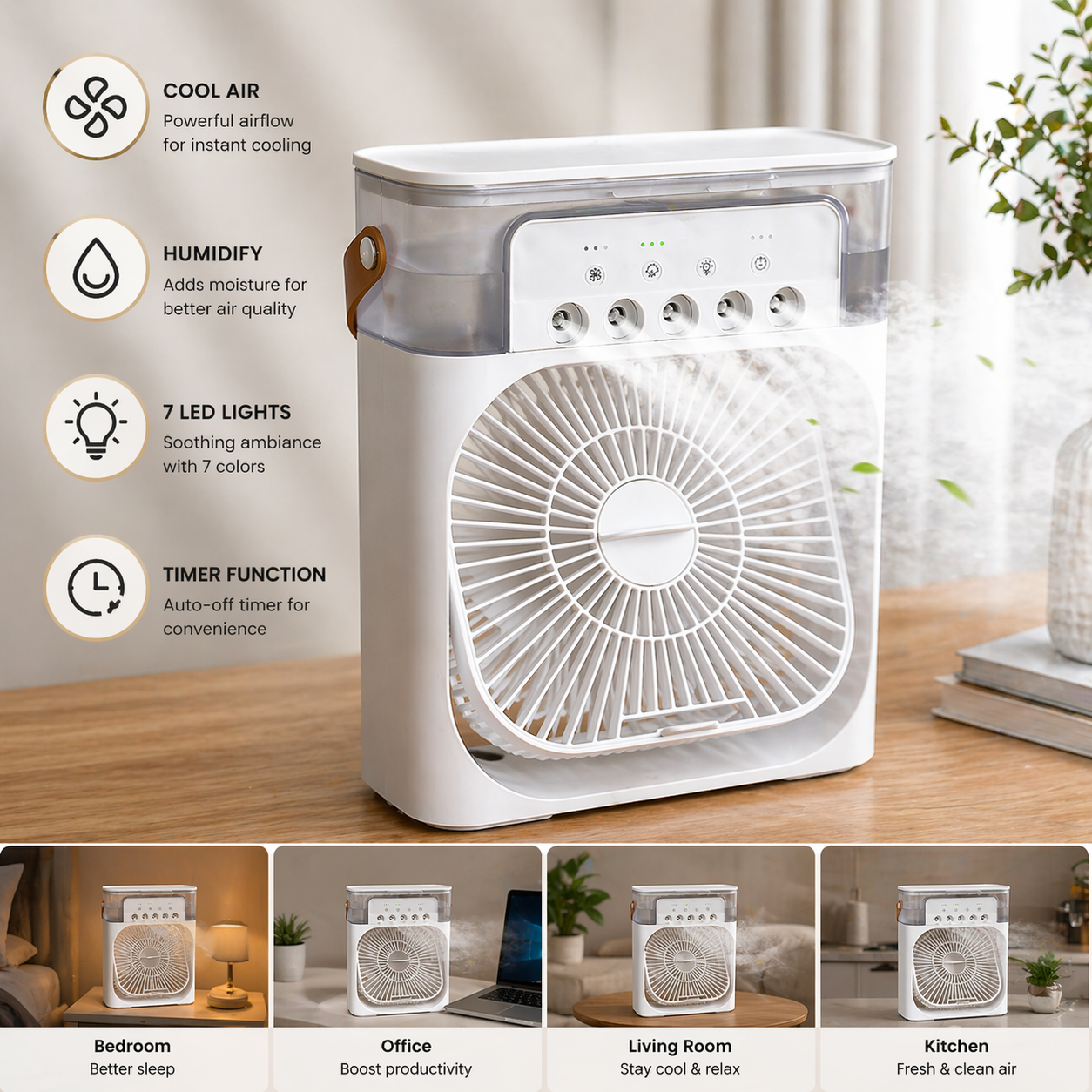 Portable Air Conditioner Fan  and Humidifier Function
