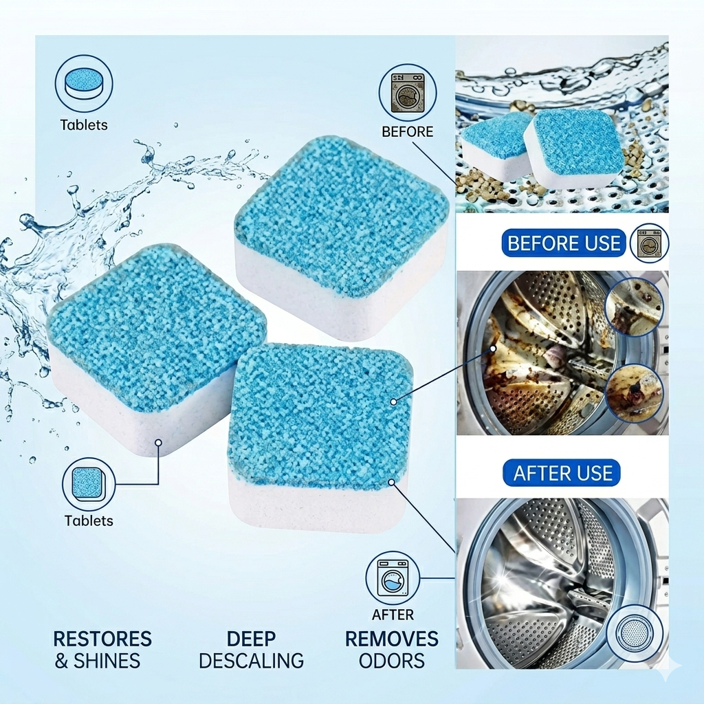 Washing Machine Cleaner Tablets – 12 Tablet