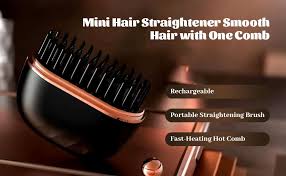 Mini Hair Straightening Comb Wireless Charging Portable Multifunctional Hair Care Styling Comb (Random Color)