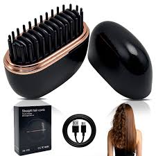 Mini Hair Straightening Comb Wireless Charging Portable Multifunctional Hair Care Styling Comb (Random Color)